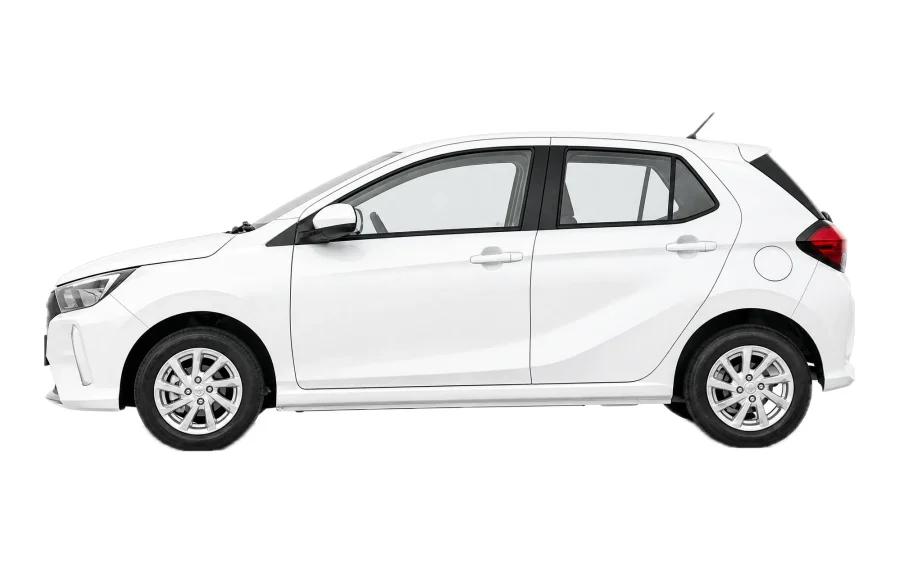 Toyota Agya seen from the side